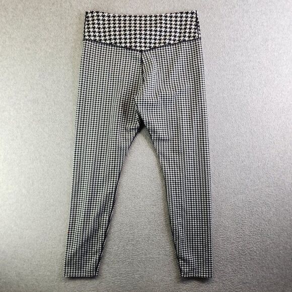 Nike Leggings Womens Large Black White Houndstooth One Icon Clash 7/8 Length - Picture 4 of 14